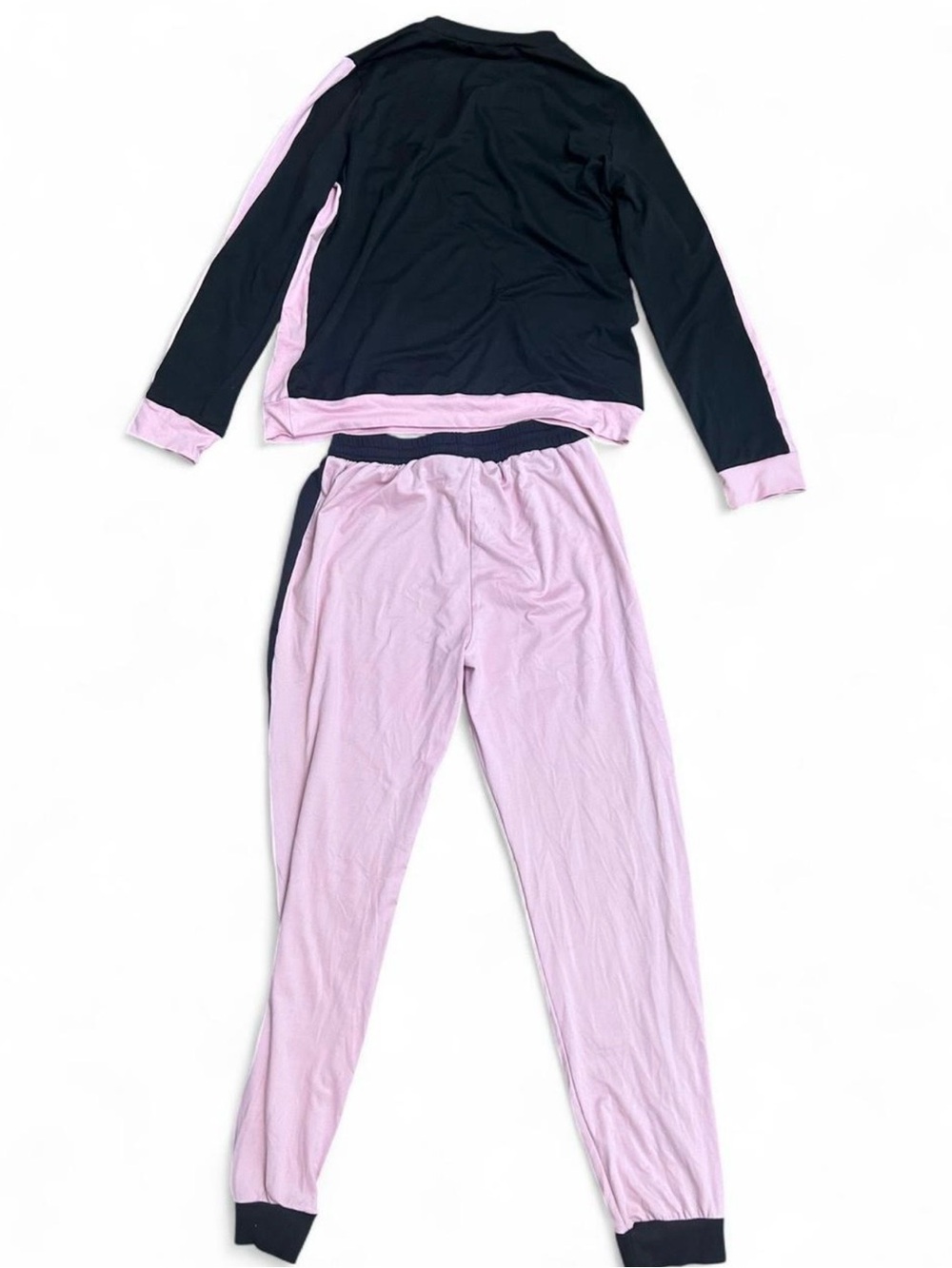 Pink & Black Colorblock Lounge Set Medium | Long Sleeve Top & Joggers - Picture 2 of 3